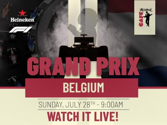 F1 Fans: Watch the Belgian Grand Prix Live at Café the Plaza