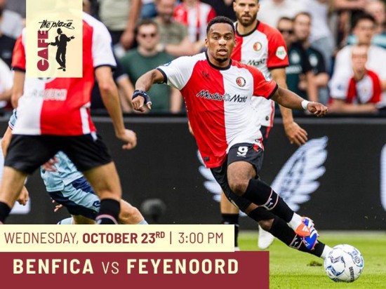 Catch the UEFA Champions League Action Live at Café the Plaza: Benfica vs Feyenoord!